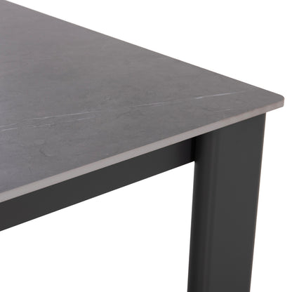 DINING TABLE PUNDER HM6483.01 ALUMINUM IN GREY--SINTERED STONE TOP 220x100x76Hcm.