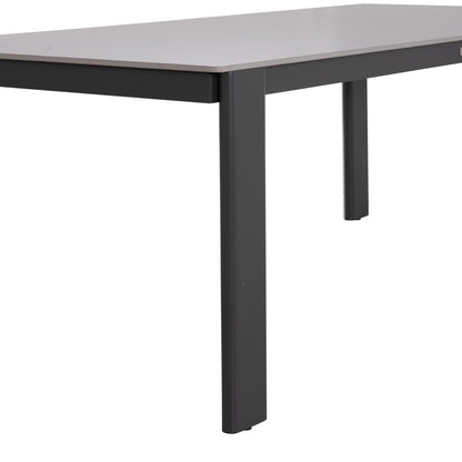 DINING TABLE PUNDER HM6483.01 ALUMINUM IN GREY--SINTERED STONE TOP 220x100x76Hcm.