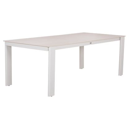 DINING TABLE PUNDER HM6483.02 ALUMINUM IN CREAM WHITE--SINTERED STONE TOP 220x100x76Hcm.