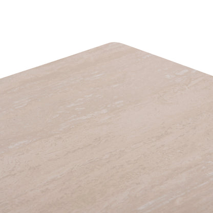 DINING TABLE PUNDER HM6483.02 ALUMINUM IN CREAM WHITE--SINTERED STONE TOP 220x100x76Hcm.
