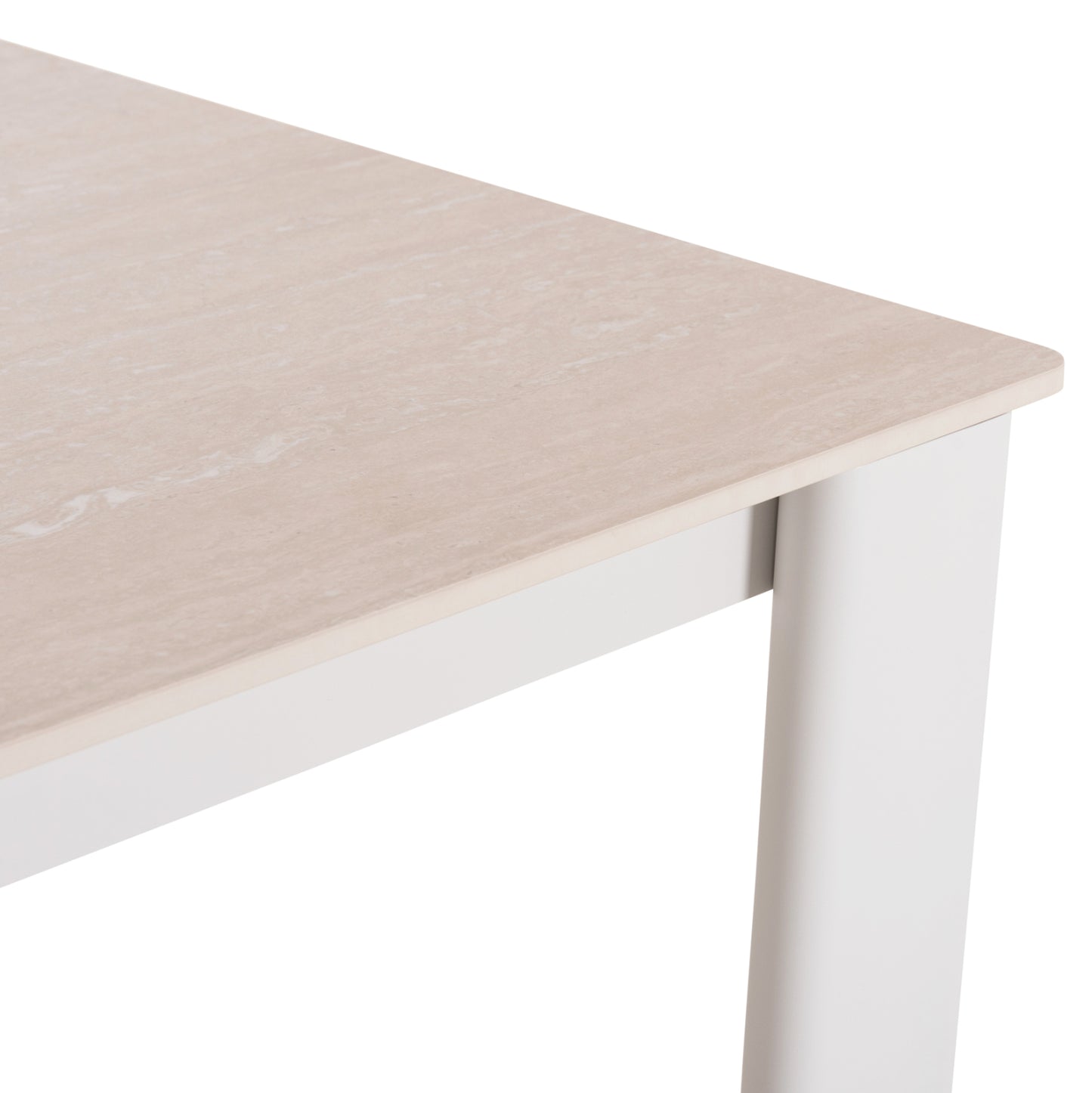DINING TABLE PUNDER HM6483.02 ALUMINUM IN CREAM WHITE--SINTERED STONE TOP 220x100x76Hcm.