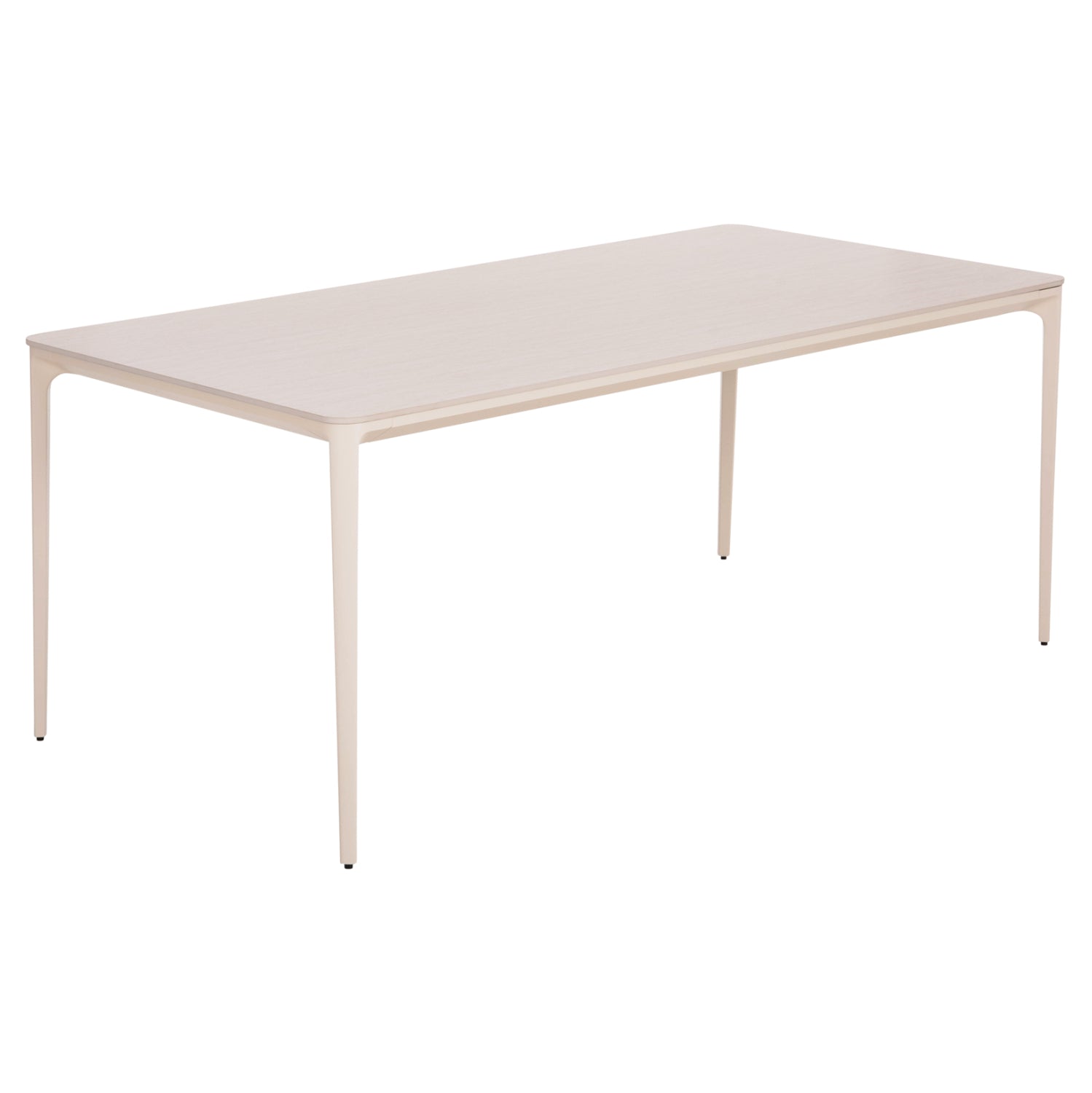 DINING TABLE STAD HM6557.02 BEIGE ALUMINUM FRAME--WHITE SINTERED STONE 180x90x74Hcm.