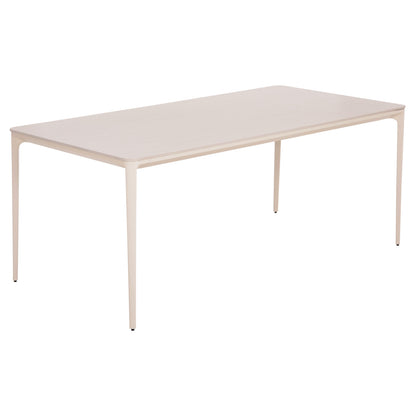 DINING TABLE STAD HM6557.02 BEIGE ALUMINUM FRAME--WHITE SINTERED STONE 180x90x74Hcm.