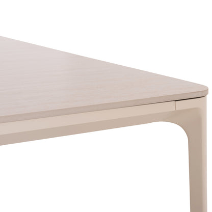 DINING TABLE STAD HM6557.02 BEIGE ALUMINUM FRAME--WHITE SINTERED STONE 180x90x74Hcm.