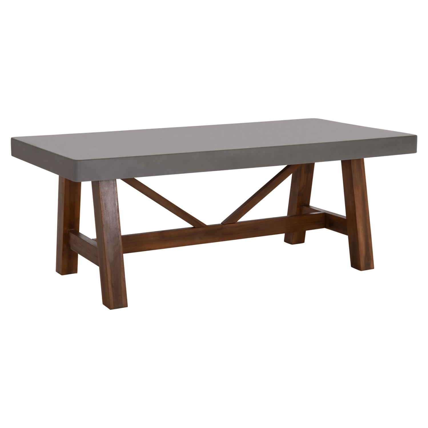 DINING TABLE MAEVE HM6575.01 GREY FIBER CEMENT TOP--ACACIA WOOD LEGS 200x100x75Hcm