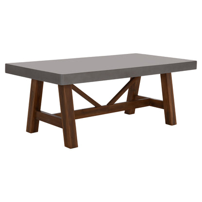 DINING TABLE MAEVE HM6575.01 GREY FIBER CEMENT TOP--ACACIA WOOD LEGS 200x100x75Hcm