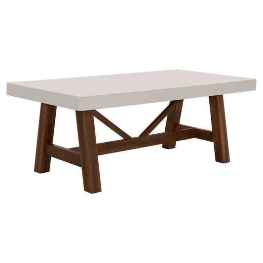 DINING TABLE MAEVE HM6596.02 BEIGE FIBER CEMENT TOP--ACACIA WOOD LEGS 160x90x75Hcm.