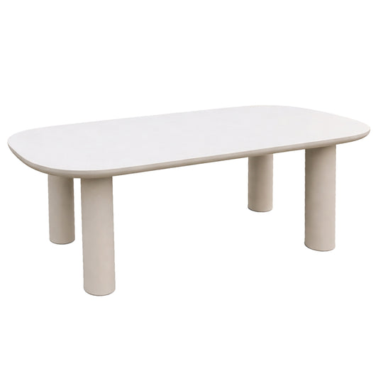 DINING TABLE KIORA HM6597.02 BEIGE FIBER CEMENT 200x100x75Hcm.