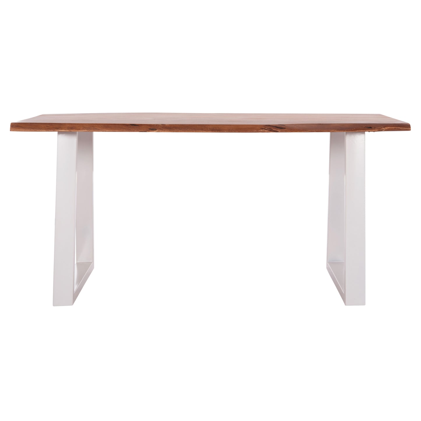 DINING TABLE MONTANA HM8336.12 ACACIA WOOD-4cm TOP THICKNESS--WHITE LEGS 160x90x77Hcm.