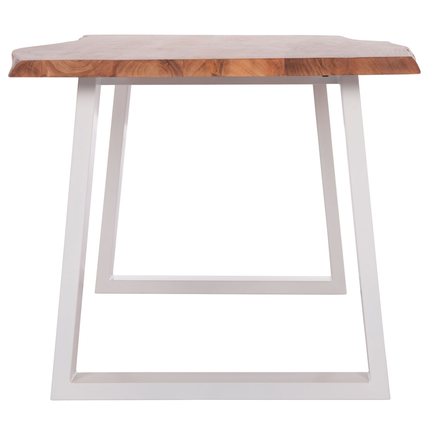 DINING TABLE MONTANA HM8336.12 ACACIA WOOD-4cm TOP THICKNESS--WHITE LEGS 160x90x77Hcm.
