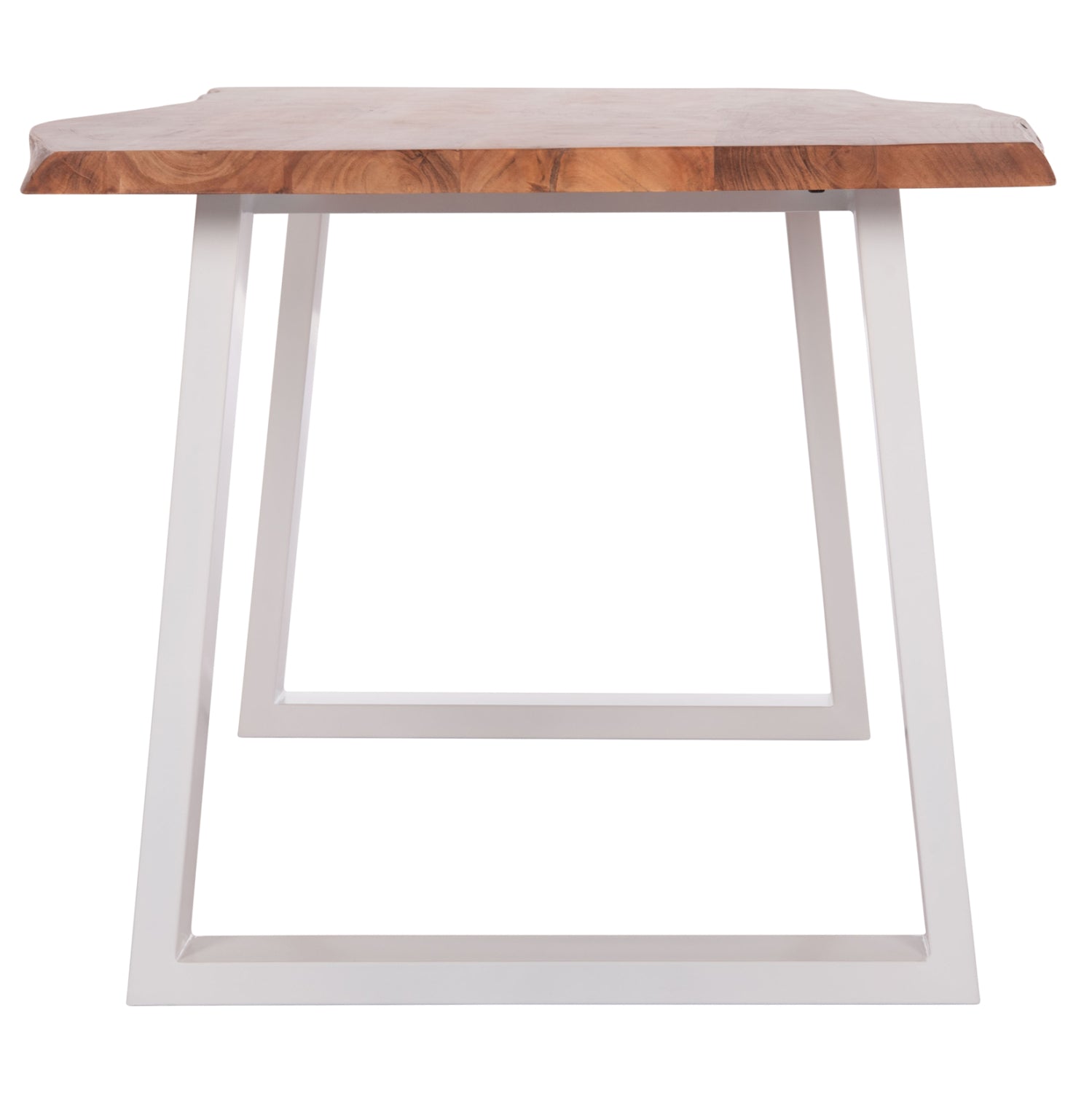 DINING TABLE MONTANA HM8336.12 ACACIA WOOD-4cm TOP THICKNESS--WHITE LEGS 160x90x77Hcm.