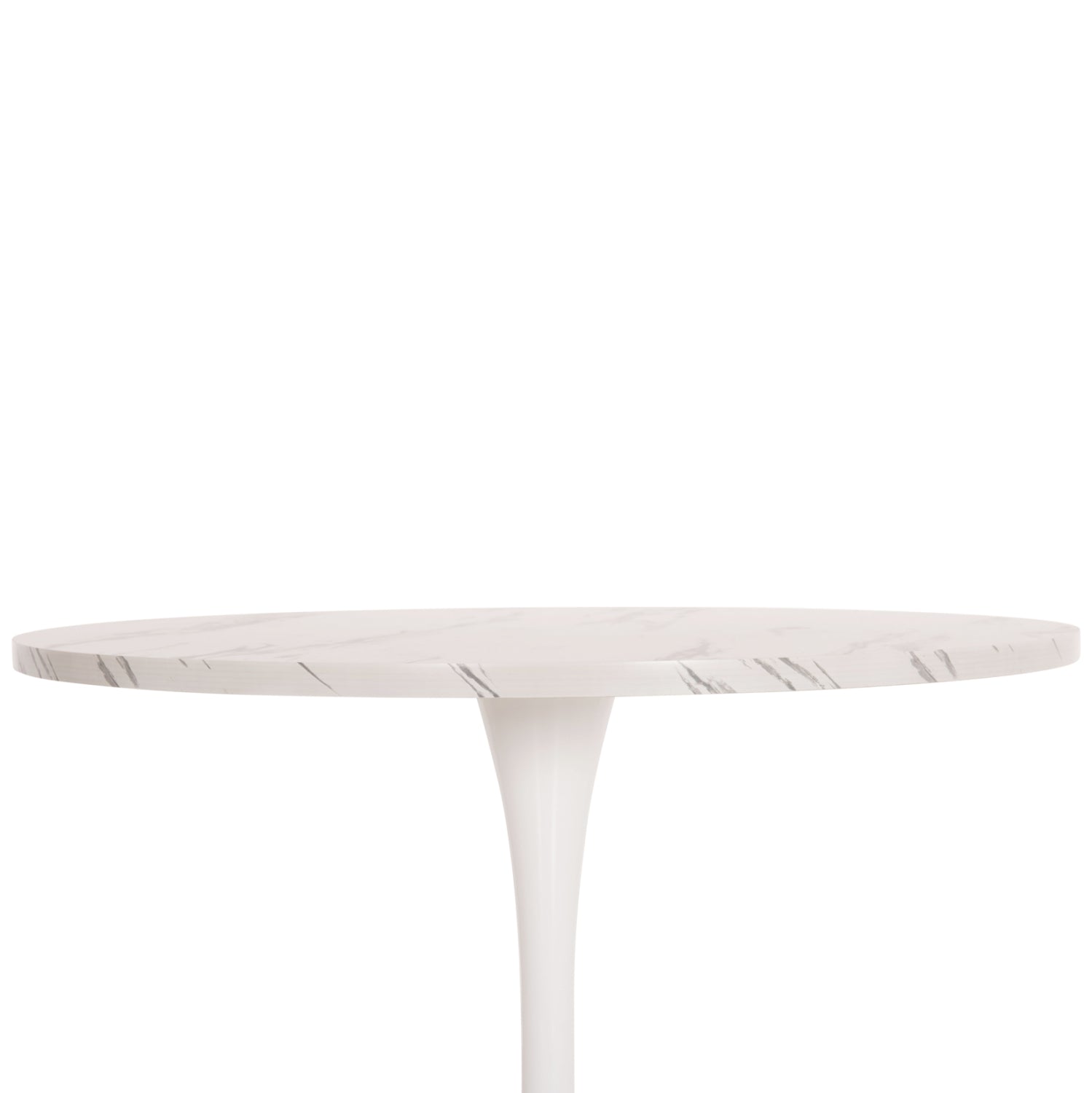 ROUND DINING TABLE ROLLO HM9421.11 MELAMINE IN WHITE MARBLE METAL LEG Φ90x74Hcm.