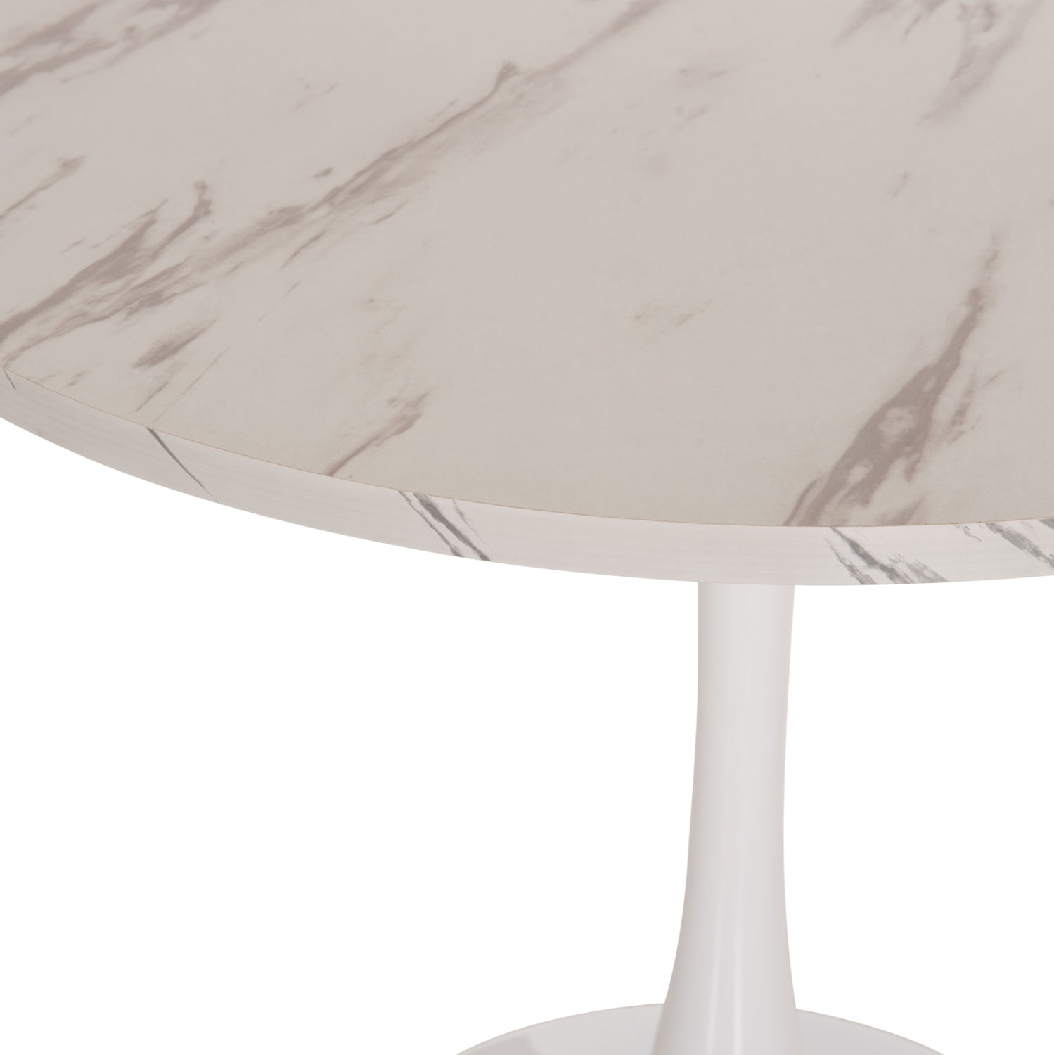 ROUND DINING TABLE ROLLO HM9421.11 MELAMINE IN WHITE MARBLE METAL LEG Φ90x74Hcm.