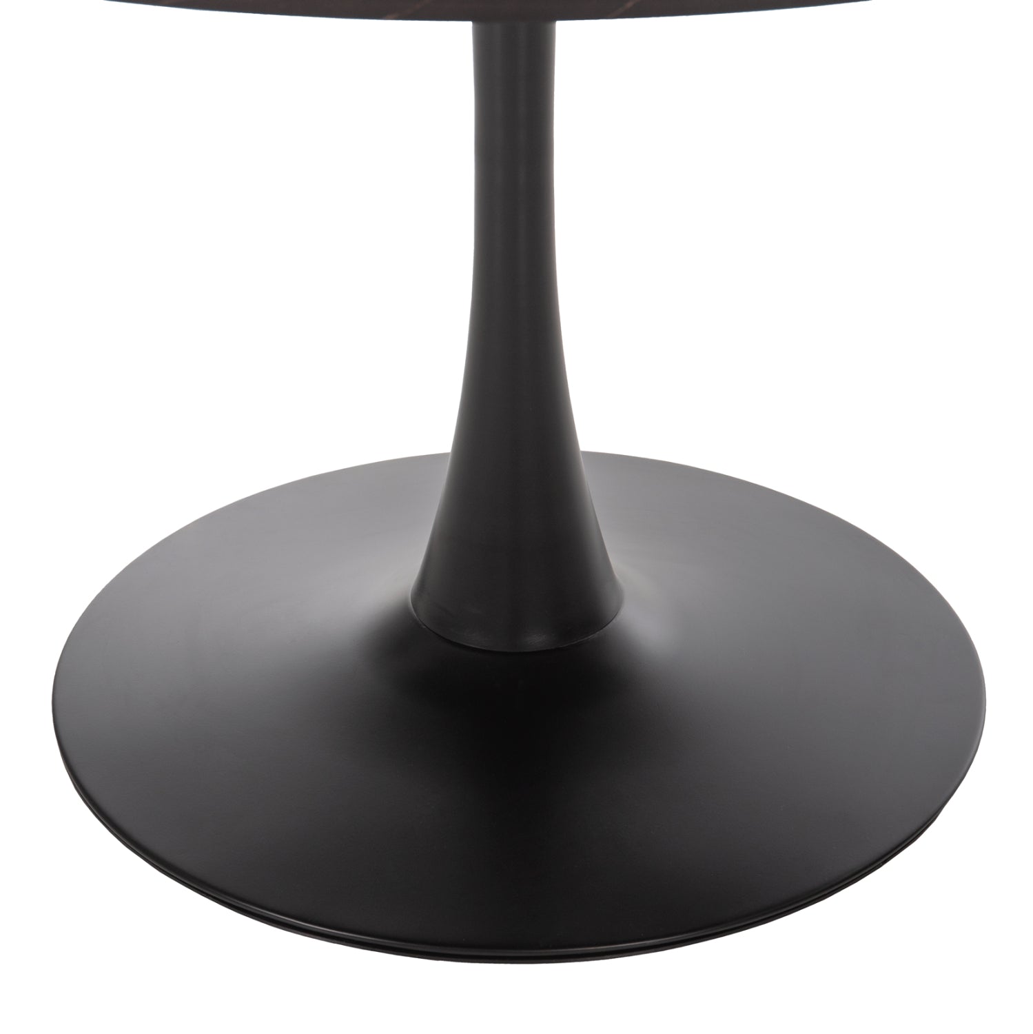 ROUND DINING TABLE ROLLO HM9421.12 MELAMINE IN BLACK MARBLE METAL LEG Φ90x74Hcm.