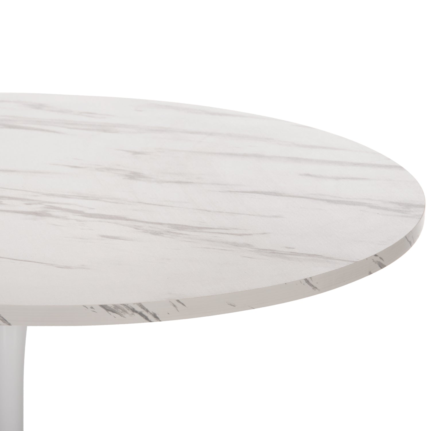 ROUND DINING TABLE ROLLO HM9422.11 MELAMINE IN WHITE MARBLE METAL LEG Φ120x74Hcm.
