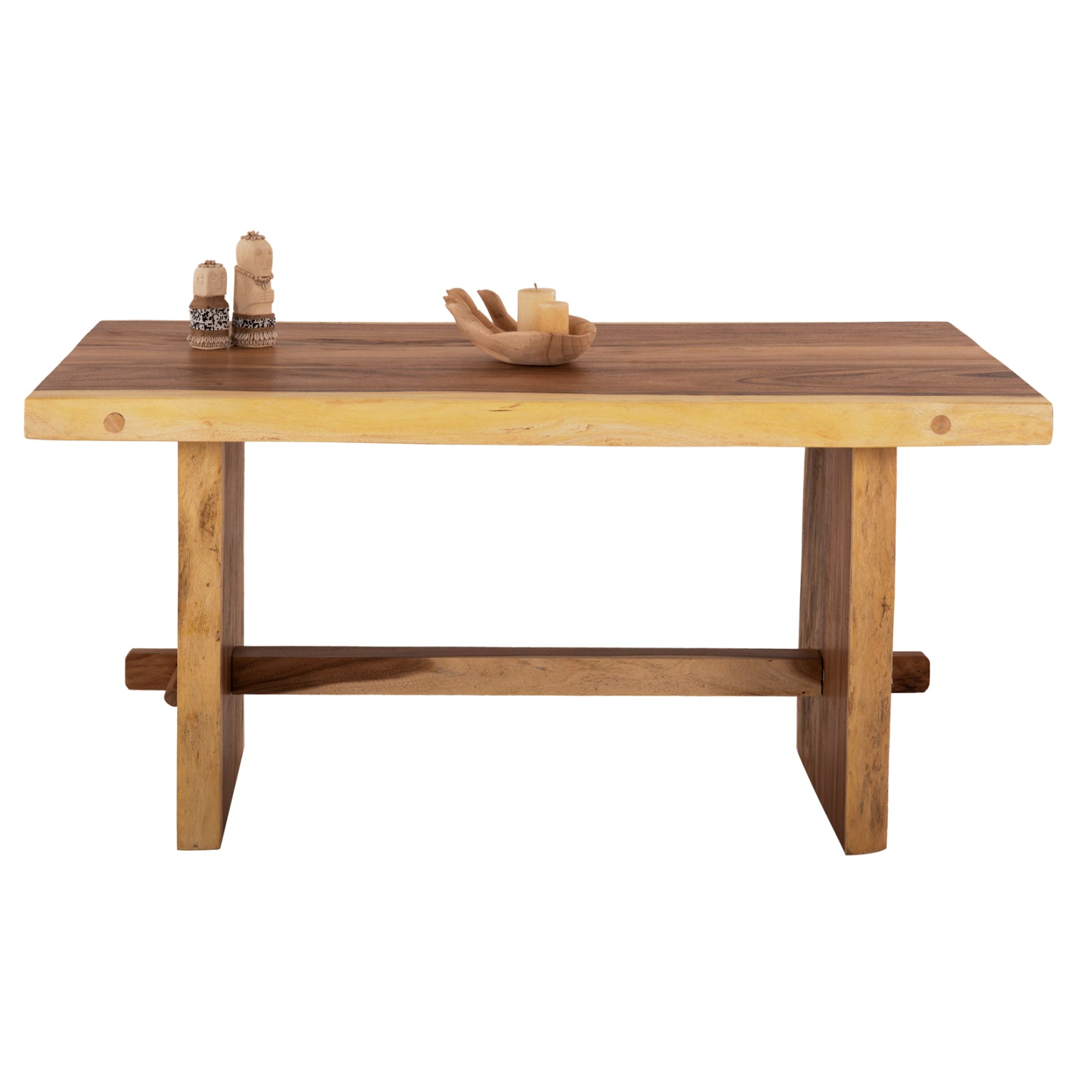 DINING TABLE EGON HM9491 SOLID SUAR WOOD 7,5cm.TOP IN NATURAL COLOR 160x94,5x81,5Hcm.