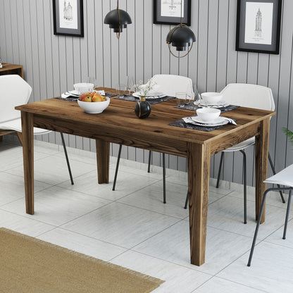 DINING TABLE STANDARD HM9507.04 MELAMINE WALNUT WITH STORAGE SPACE 145x88x75Hcm.