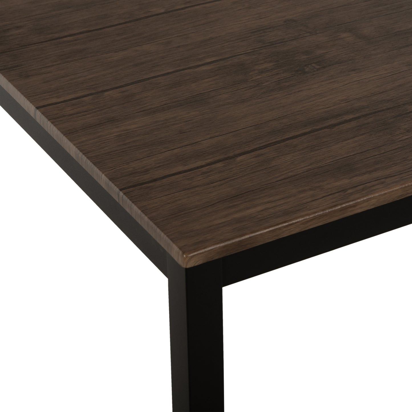 DINING TABLE GOOSE HM9532 WALNUT MDF-BLACK METAL LEGS 120X80Χ75Hcm.