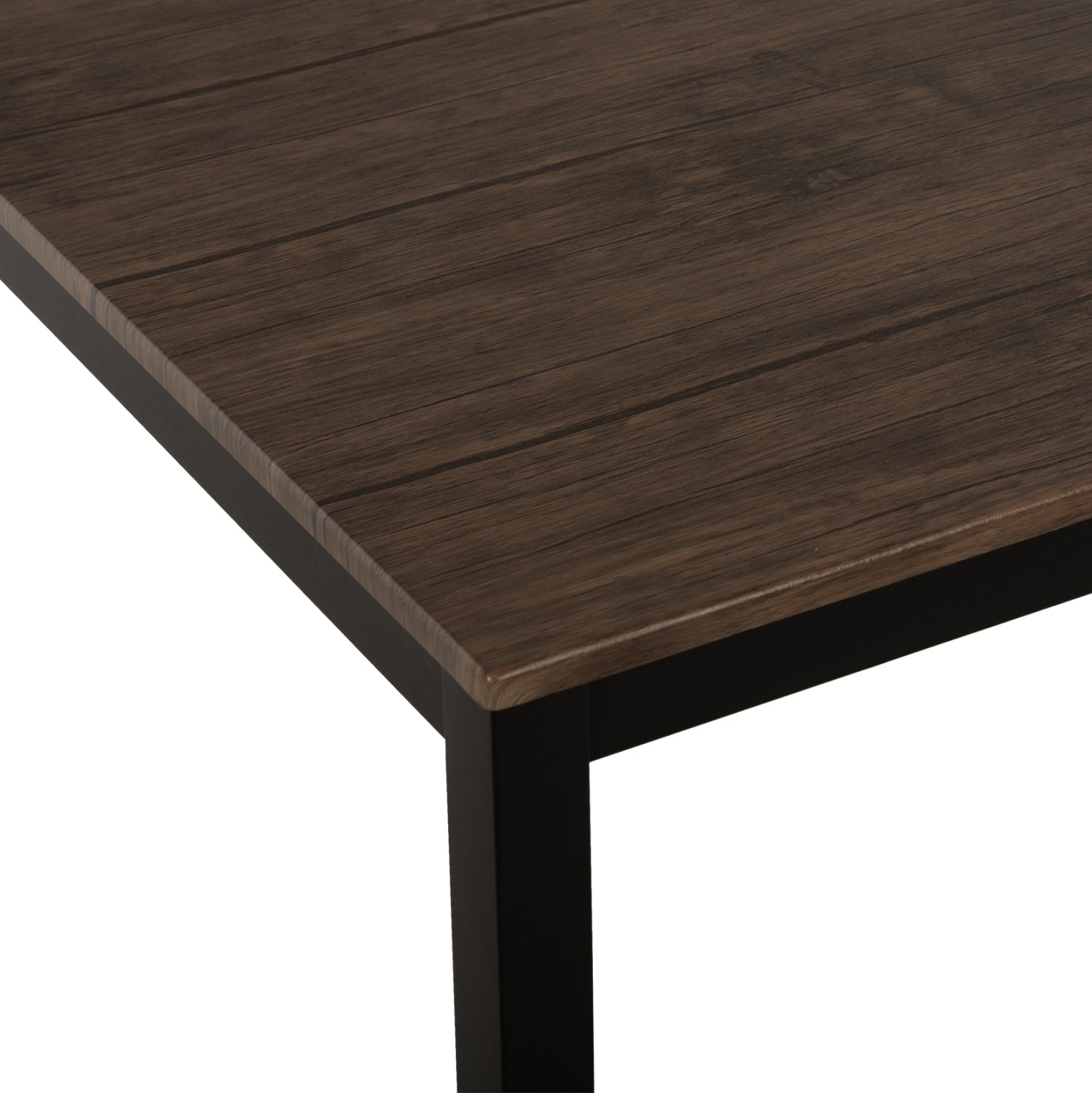 DINING TABLE GOOSE HM9532 WALNUT MDF-BLACK METAL LEGS 120X80Χ75Hcm.
