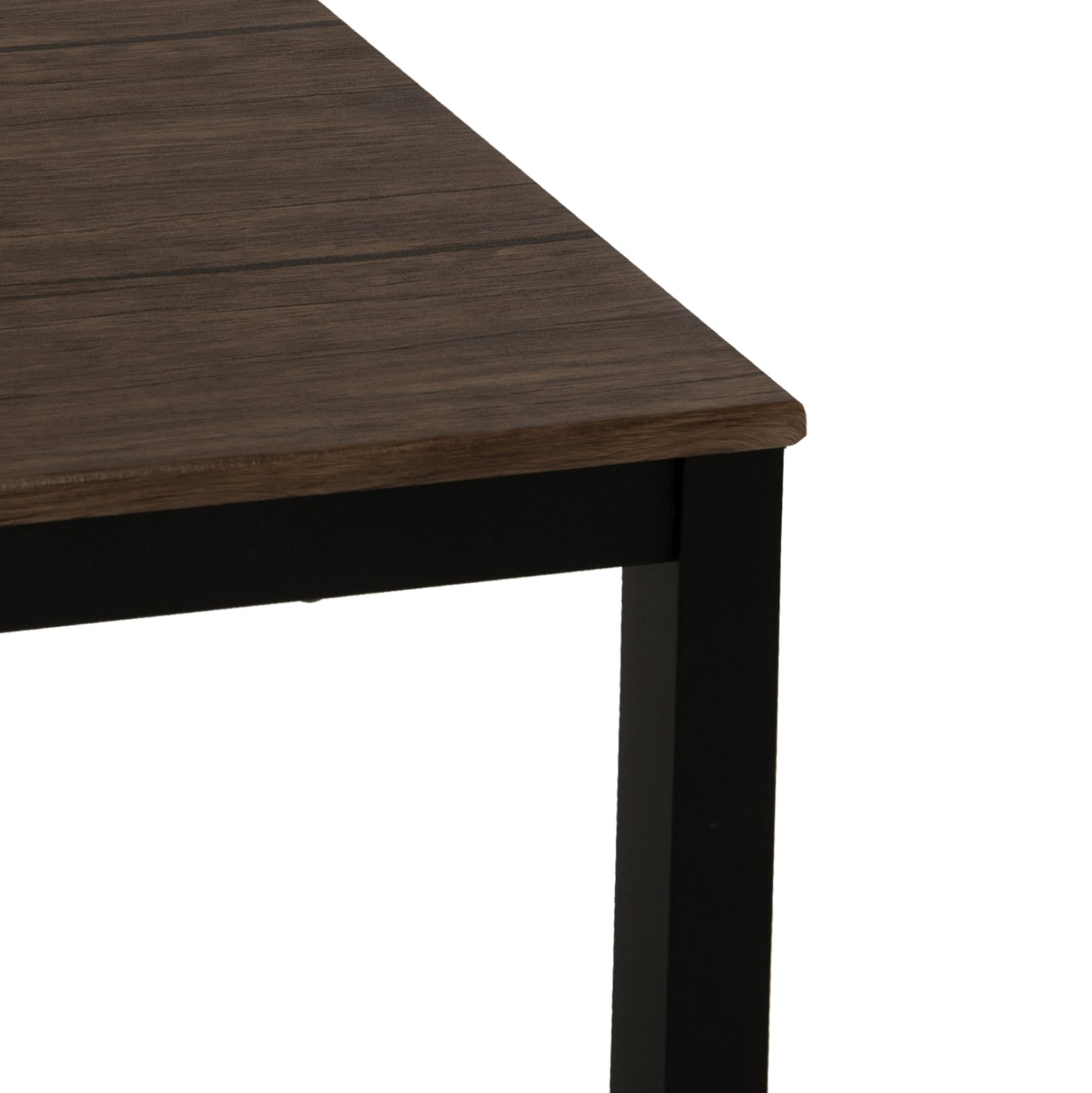 DINING TABLE GOOSE HM9532 WALNUT MDF-BLACK METAL LEGS 120X80Χ75Hcm.