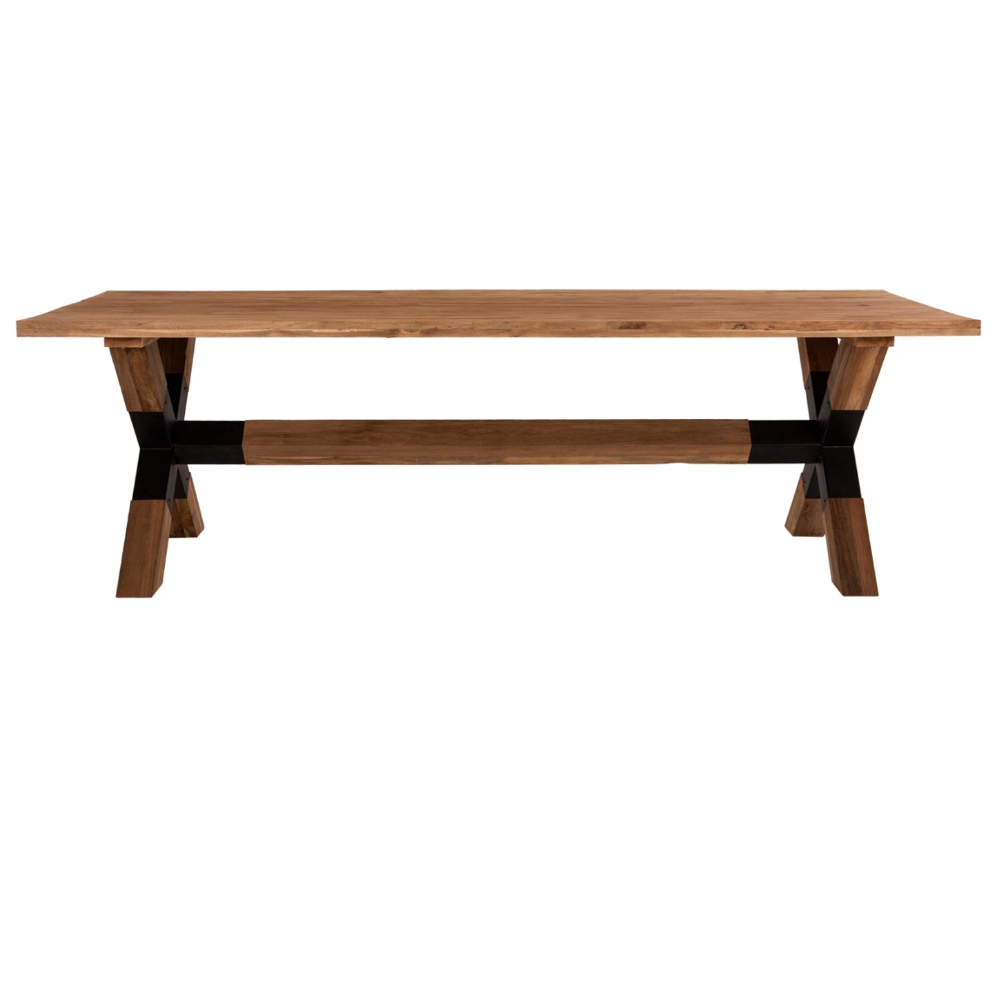 DINING TABLE KATTE HM9557 SOLID RECYCLED TEAK WOOD-LEGS WITH METAL 250x100x78Hcm.