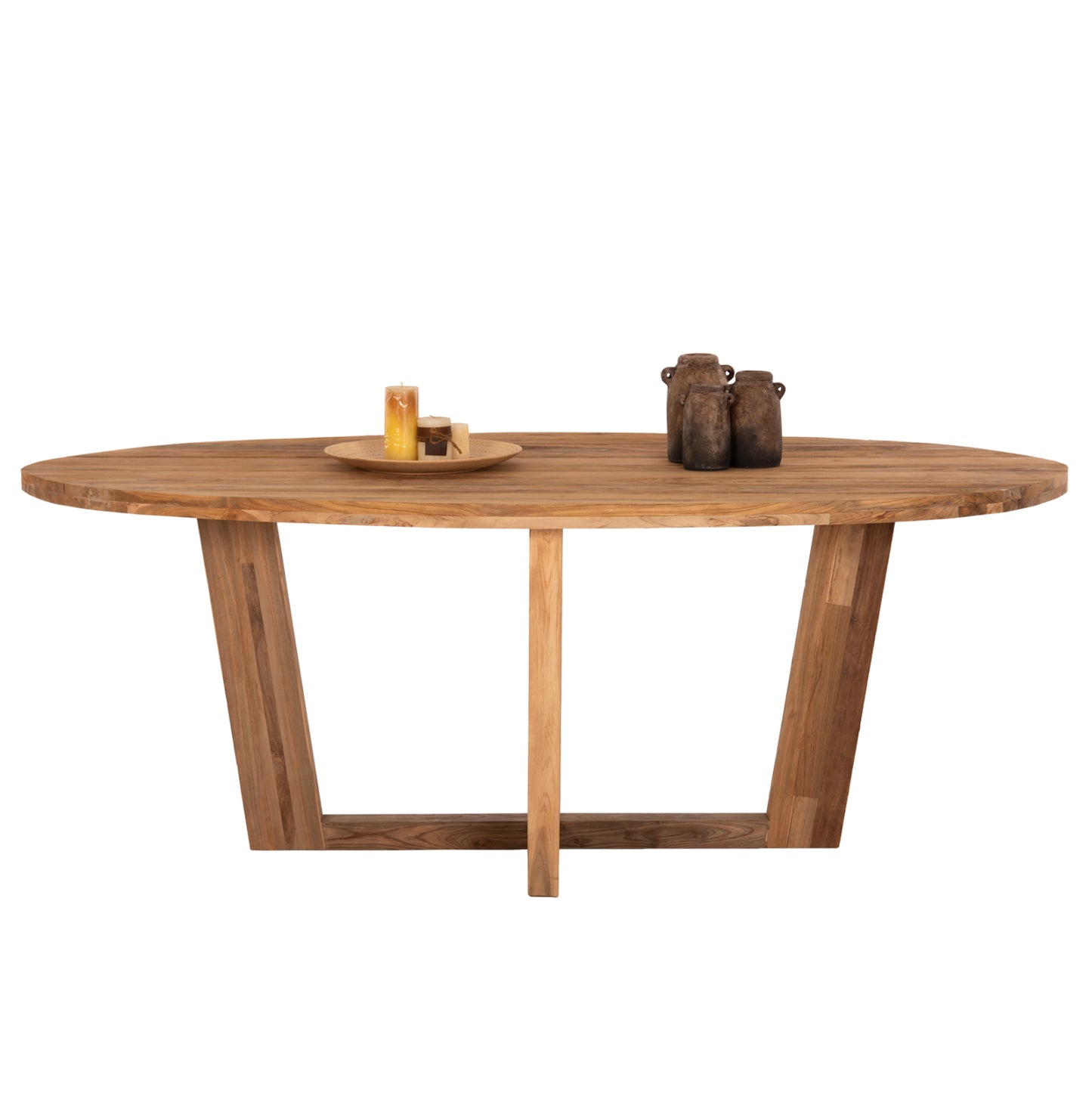 DINING TABLE CARIB HM9560 OVAL RECYCLED TEAK IN NATURAL 250x110x78Hcm.