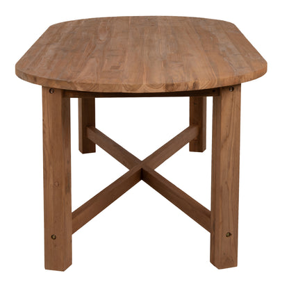 DINING TABLE KUTAI HM9640 RECYCLED TEAK WOOD IN NATURAL COLOR 200x90x75Ηcm.