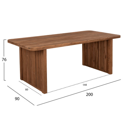 DINING TABLE BONTANG HM9641 RECYCLED TEAK IN NATURAL RUSTIC COLOR 200x90x76Hcm.