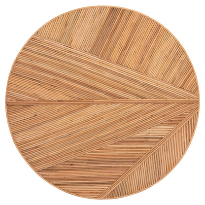 DINING TABLE GATSBY HM9884 NATURAL RATTAN IN NATURAL COLOR Φ120x76Hcm.