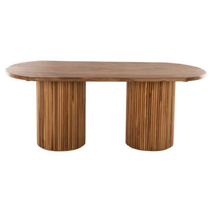 DINING TABLE DREMA HM9893 SOLID TEAK WOOD 200Χ110Χ77.5Hcm. 4cm.TABLETOP THICKNESS