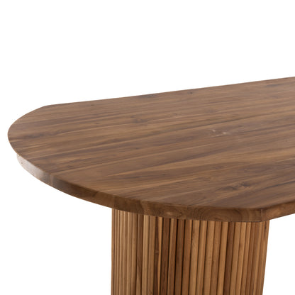 DINING TABLE DREMA HM9893 SOLID TEAK WOOD 200Χ110Χ77.5Hcm. 4cm.TABLETOP THICKNESS