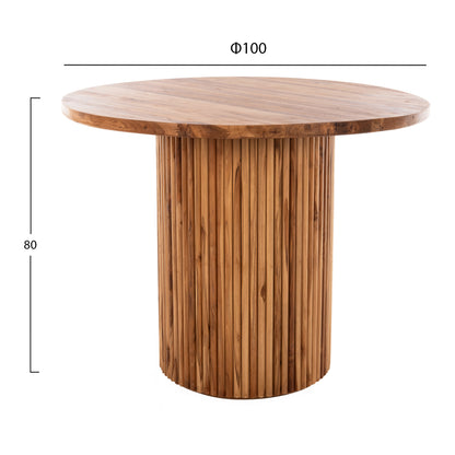 DINING TABLE DREMA1 HM9895 SOLID TEAK WOOD Φ100X80Hcm.- 3cm.TABLETOP