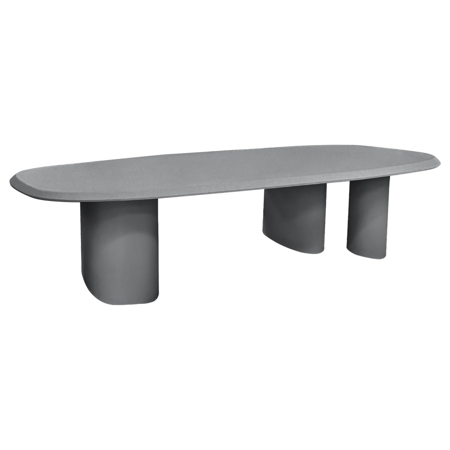 DINING TABLE OVAL GLEN HM6598.01 FIBER CEMENT IN GREY 260x95x75Hcm