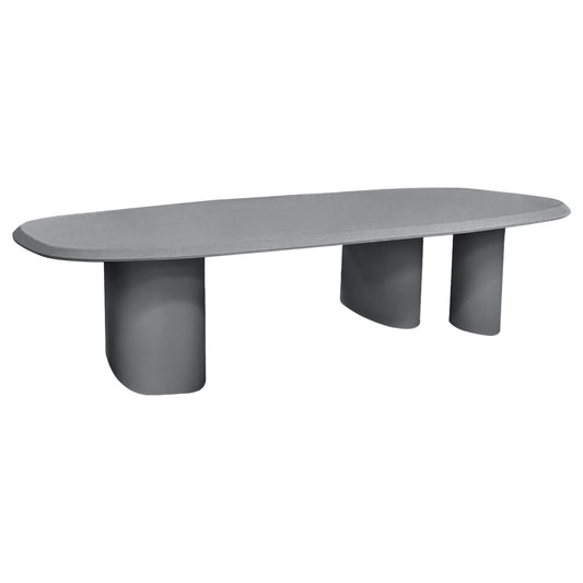 DINING TABLE OVAL GLEN HM6598.01 FIBER CEMENT IN GREY 260x95x75Hcm