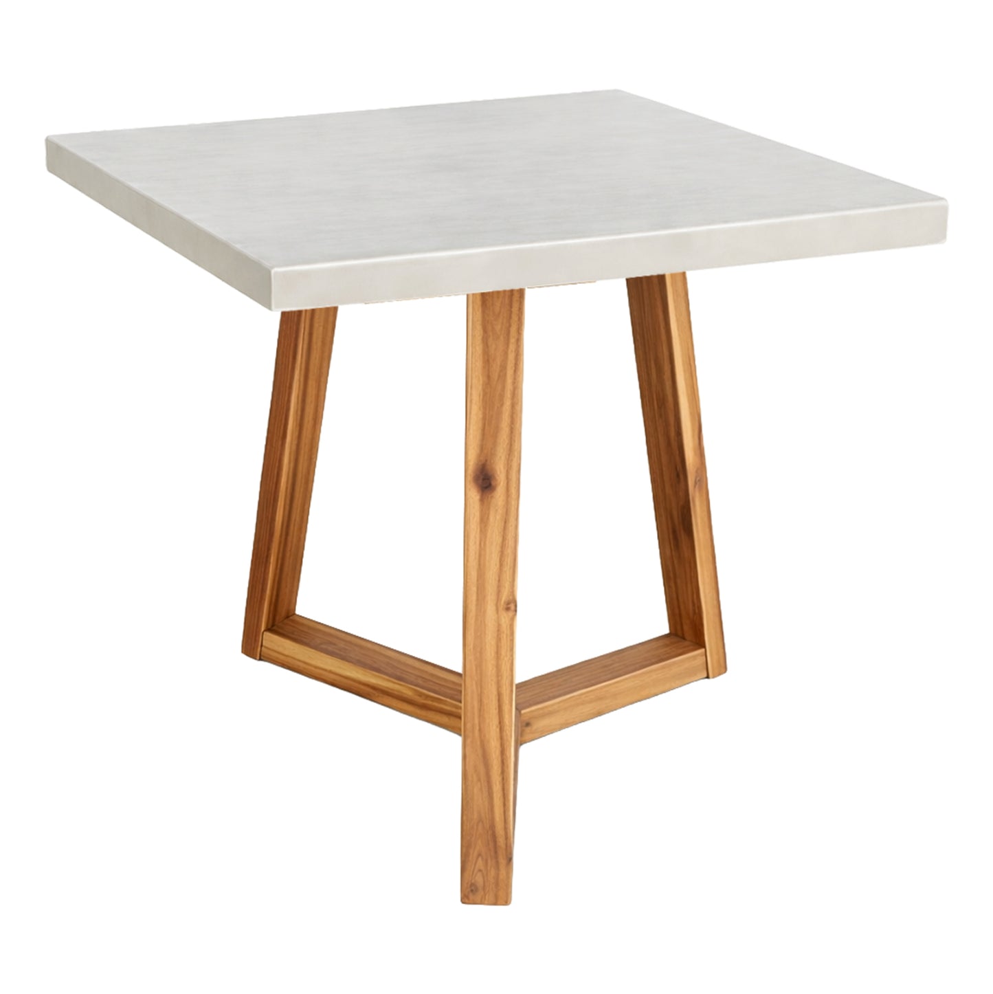 DINING TABLE SQUARE PRIVO HM6602.02 BEIGE FIBER CEMENT--ACACIA WOOD 80x80x75Hcm.