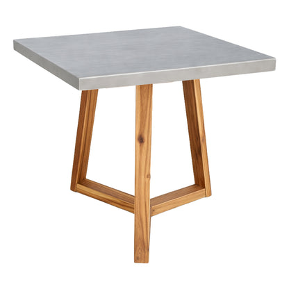 DINING TABLE SQUARE PRIVO HM6602.01 GREY FIBER CEMENT--ACACIA WOOD 80x80x75Hcm.