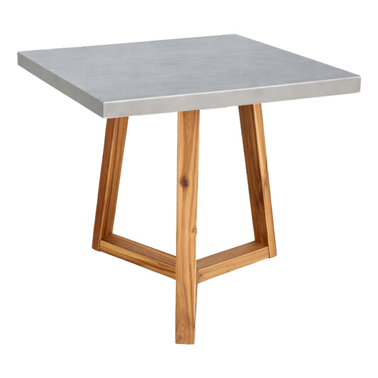 DINING TABLE SQUARE PRIVO HM6602.01 GREY FIBER CEMENT--ACACIA WOOD 80x80x75Hcm.