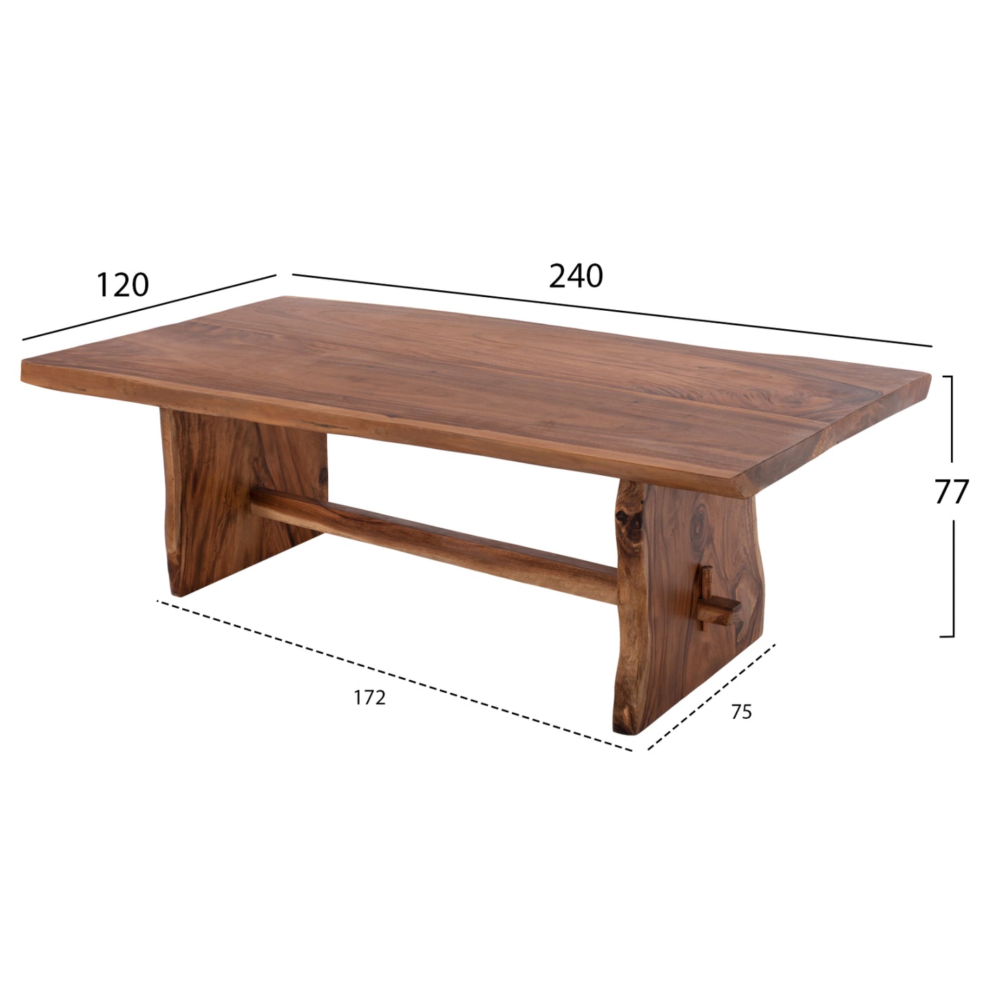 DINING TABLE EGON HM9489 SOLID SUAR WOOD 240X120X77Hcm.