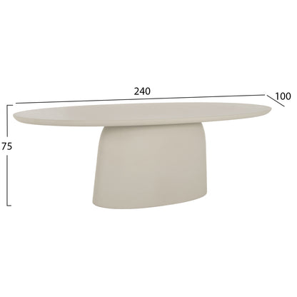 OVAL DINING TABLE BRECCAN HM6577.02 BEIGE FIBER CEMENT 240x100x75Hcm.
