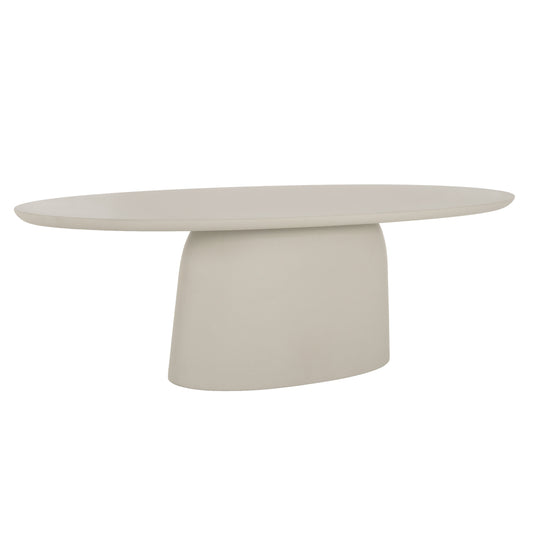 OVAL DINING TABLE BRECCAN HM6578.02 BEIGE FIBER CEMENT 160x100x75Hcm.