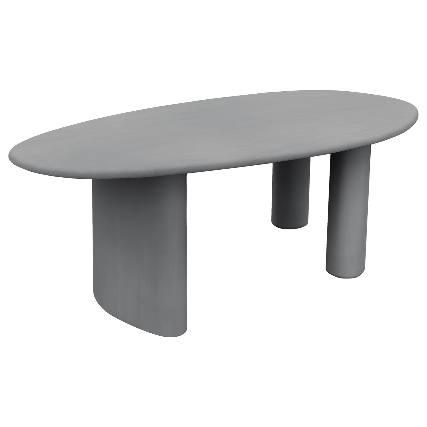 DINING TABLE OVAL VOLPE HM6599.01 FIBER CEMENT IN GREY 240x100x75Hcm