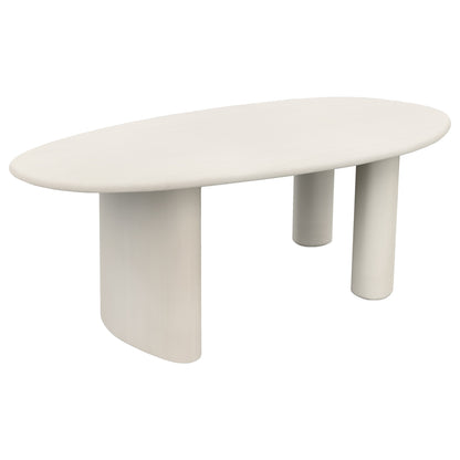 DINING TABLE OVAL VOLPE HM6599.02 FIBER CEMENT IN BEIGE 240x100x75Hcm