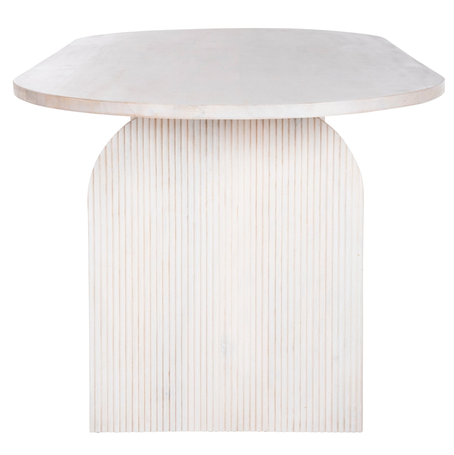 DINING TABLE OVAL HONKY HM9690 SOLID MANGO WOOD IN WHITE 180,5x90,5x76Hcm.