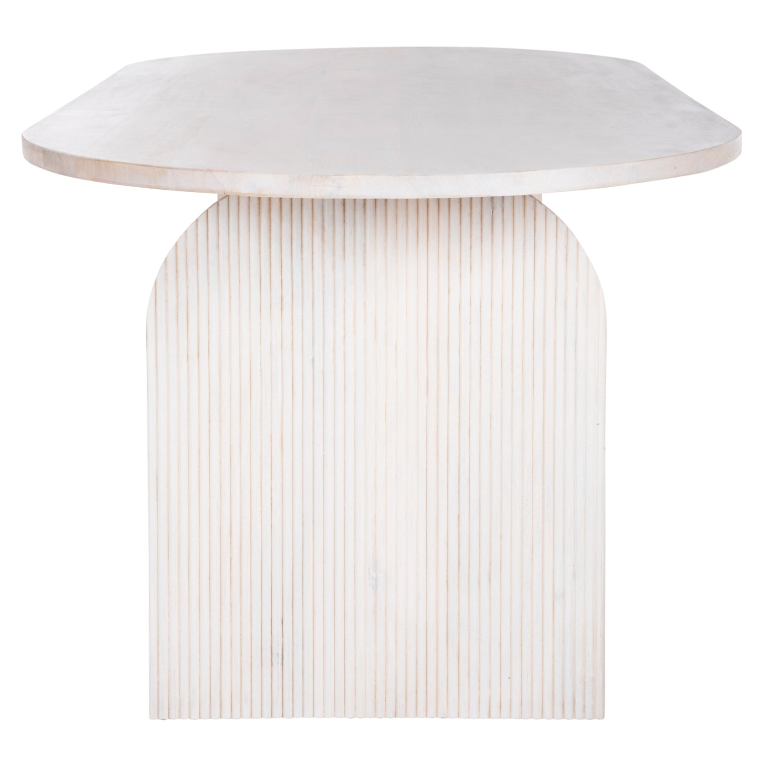 DINING TABLE OVAL HONKY HM9690 SOLID MANGO WOOD IN WHITE 180,5x90,5x76Hcm.