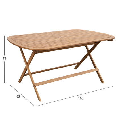 DINING TABLE OVAL FOLDABLE FILLY HM6541 ACACIA WOOD IN NATURAL WOOD 160x85x74Hcm.