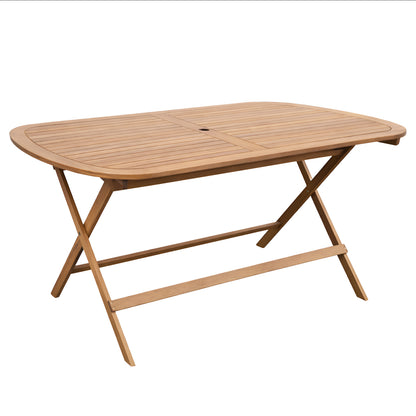 DINING TABLE OVAL FOLDABLE FILLY HM6541 ACACIA WOOD IN NATURAL WOOD 160x85x74Hcm.