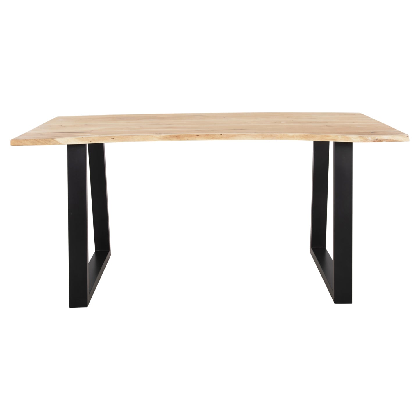 DINING TABLE SOFIA SLIM HM8500.21 SOLID ACACIA WITH BLACK METAL LEGS 160X92X78Hcm
