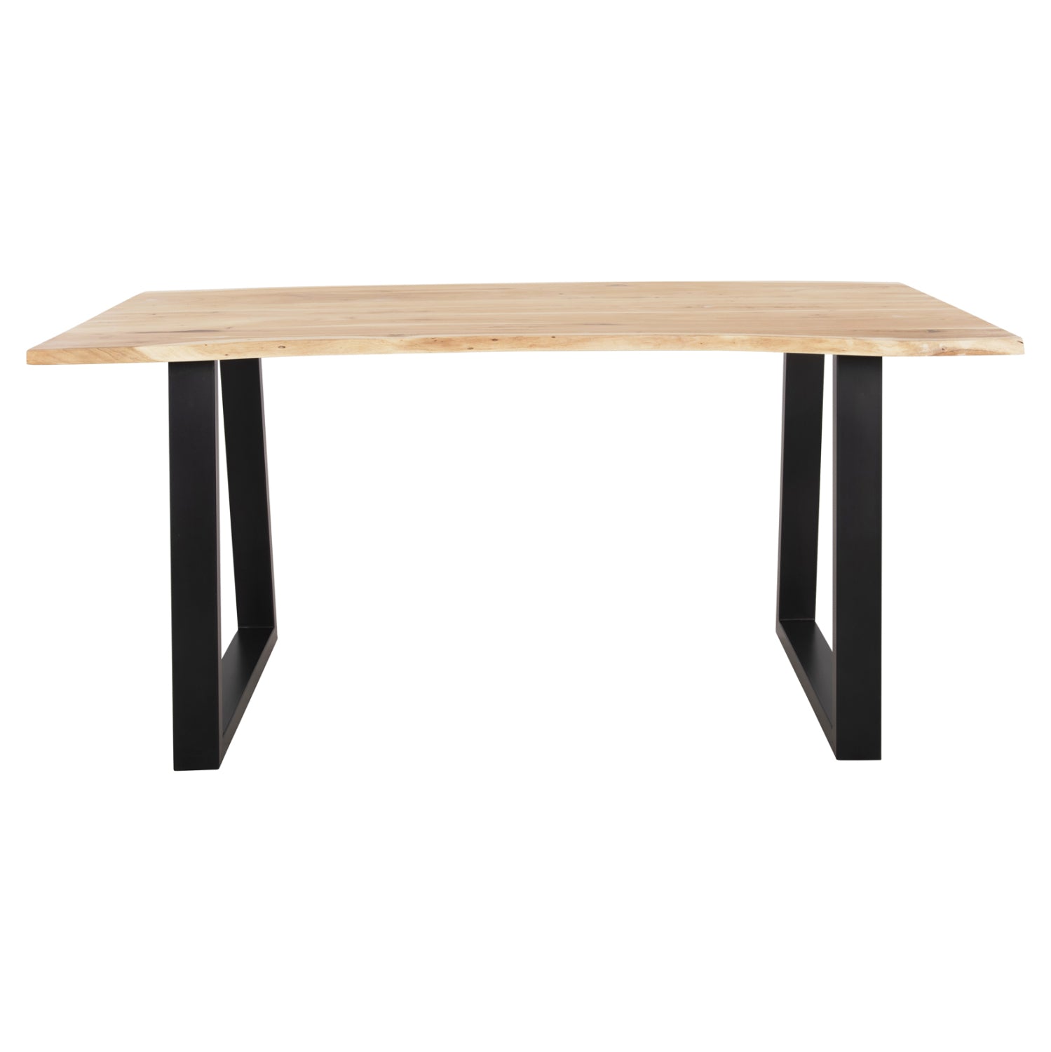 DINING TABLE SOFIA SLIM HM8500.21 SOLID ACACIA WITH BLACK METAL LEGS 160X92X78Hcm