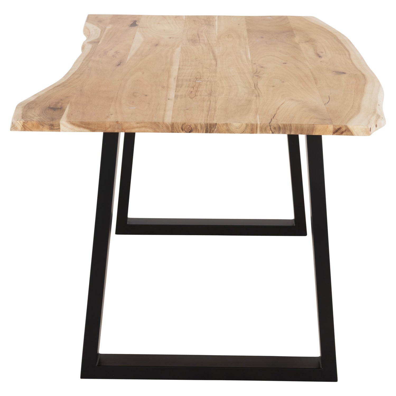 DINING TABLE SOFIA SLIM HM8500.21 SOLID ACACIA WITH BLACK METAL LEGS 160X92X78Hcm