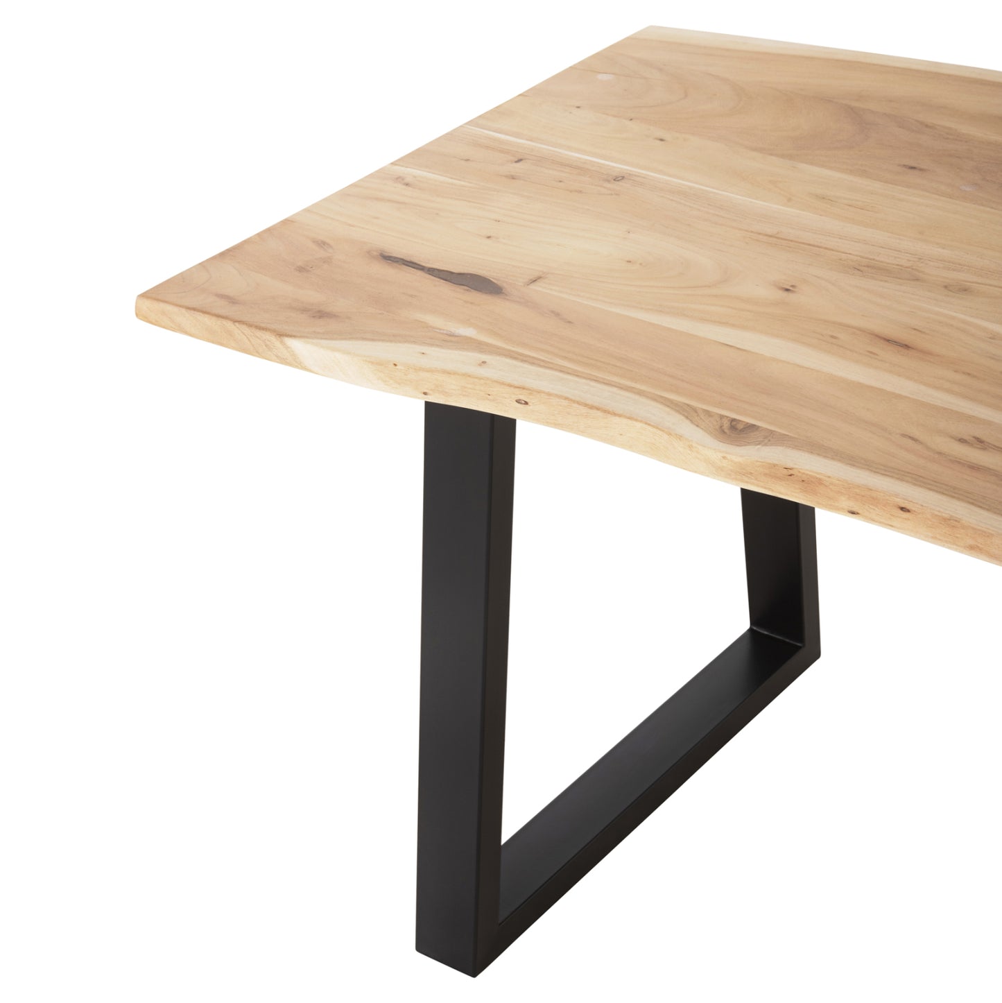 DINING TABLE SOFIA SLIM HM8500.21 SOLID ACACIA WITH BLACK METAL LEGS 160X92X78Hcm